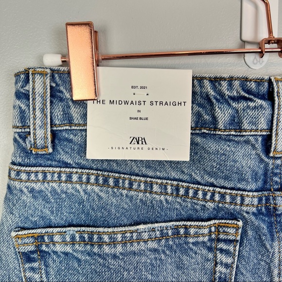 Zara The Midwaist Straight Jeans Share Blue Size 4 - Picture 5 of 7